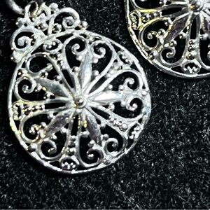 Southern Gates Collection Lowcountry Sand Dollar Drop Earrings Sterling Silver
